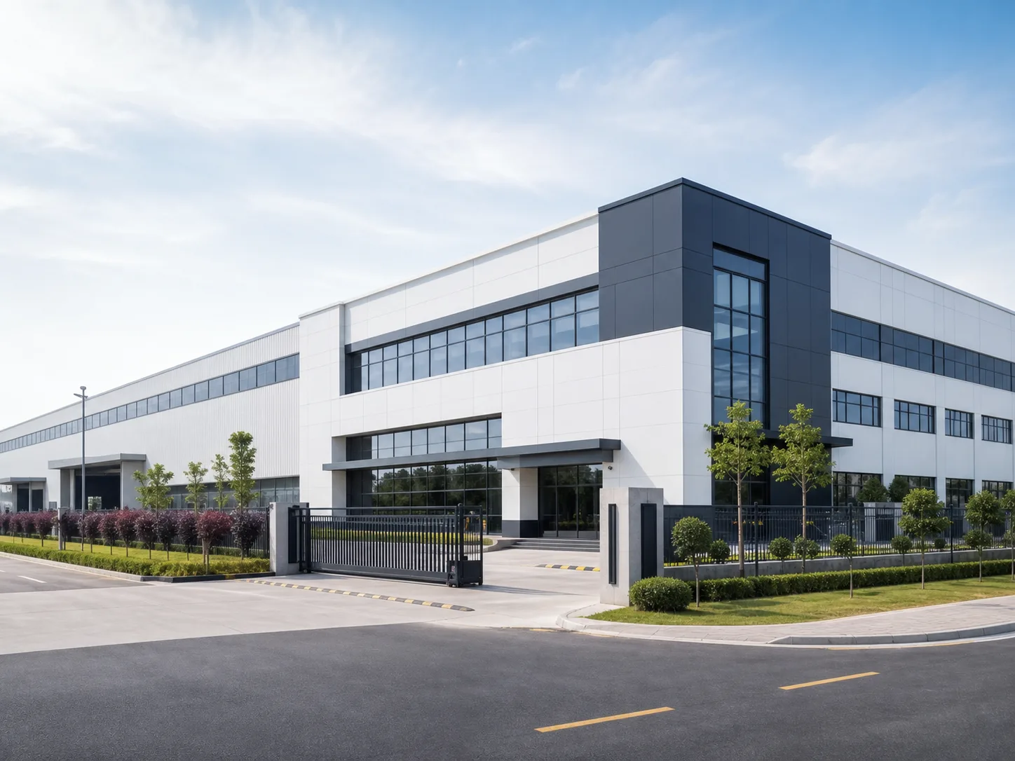 Modern custom hardware factory exterior
